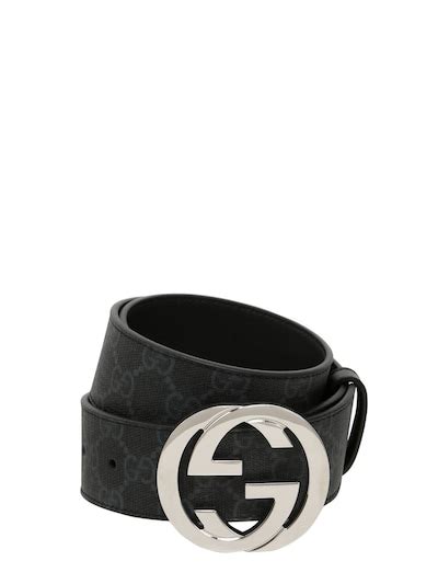 luisaviaroma gucci belt|4cm gg supreme canvas & leather belt .